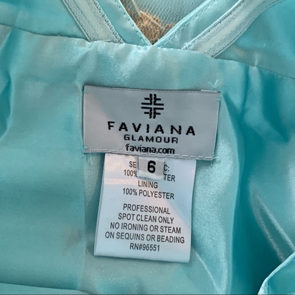 Faviana Glamour Light Blue Dress Size 6 - Picture 2 of 4
